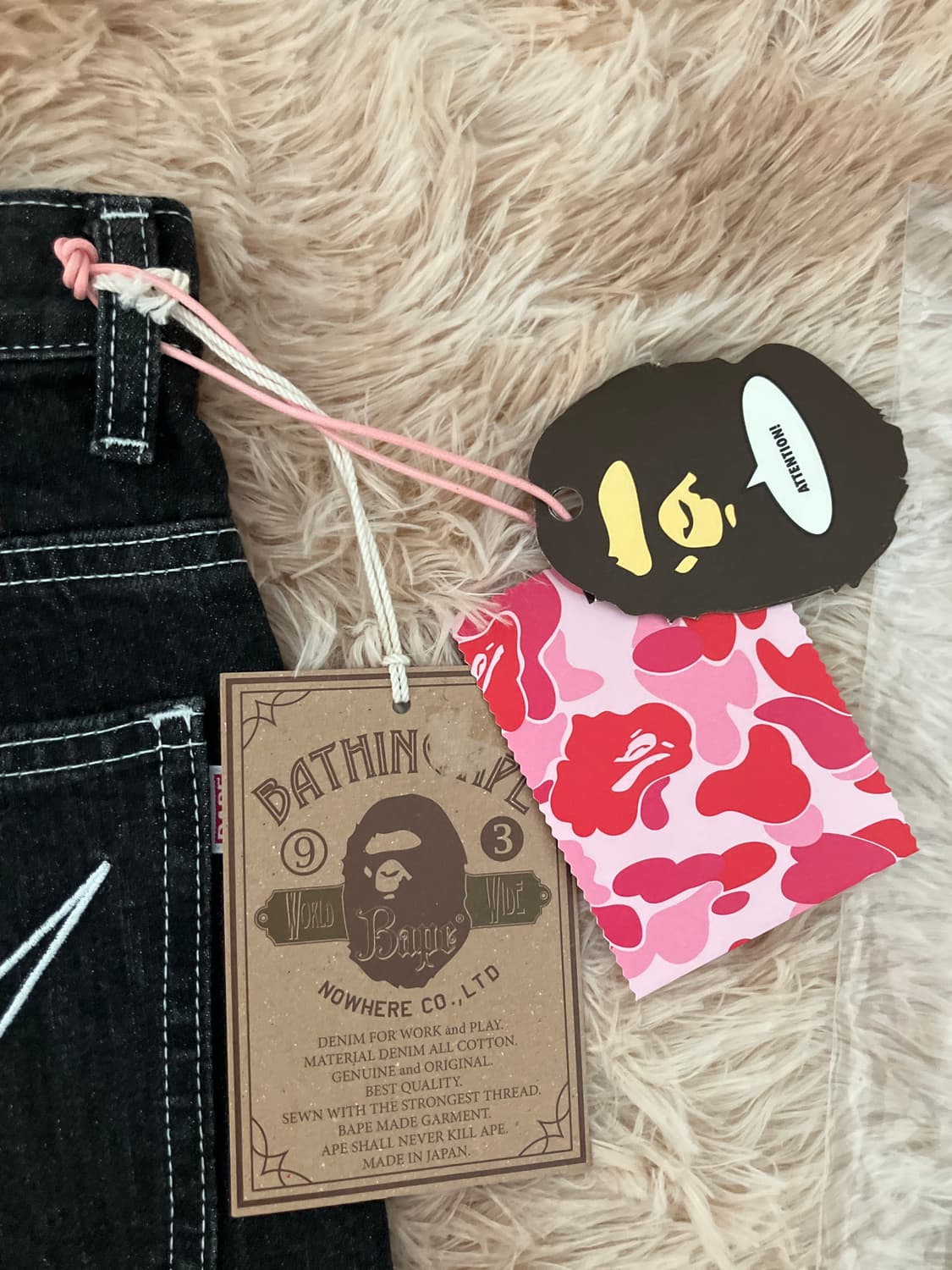 베이프 에이프 헤드 데님팬츠 블랙 M 상품이미지4