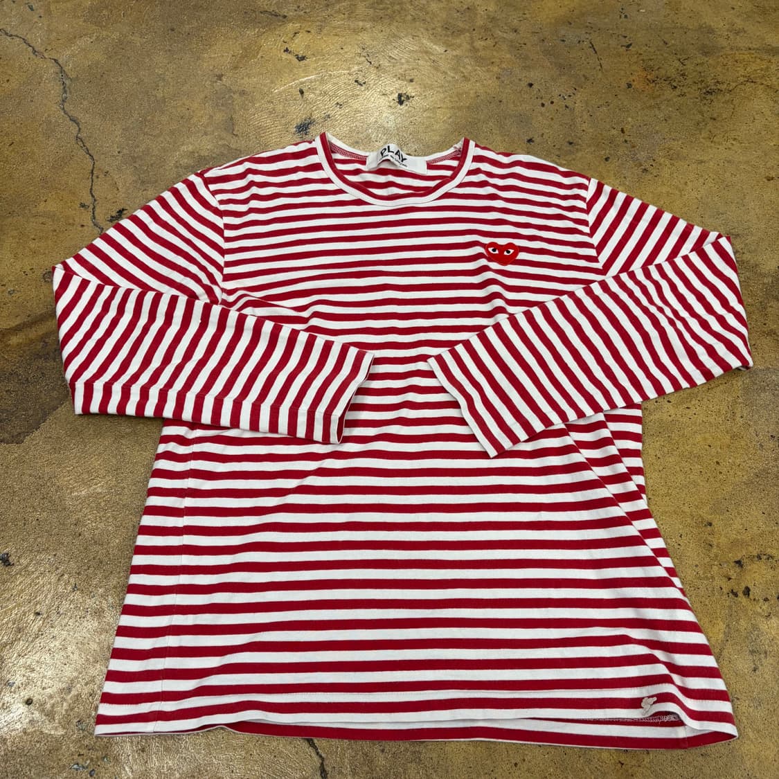 꼼데가르송 레드 스트라이프 단가라 롱슬리브  상품이미지2