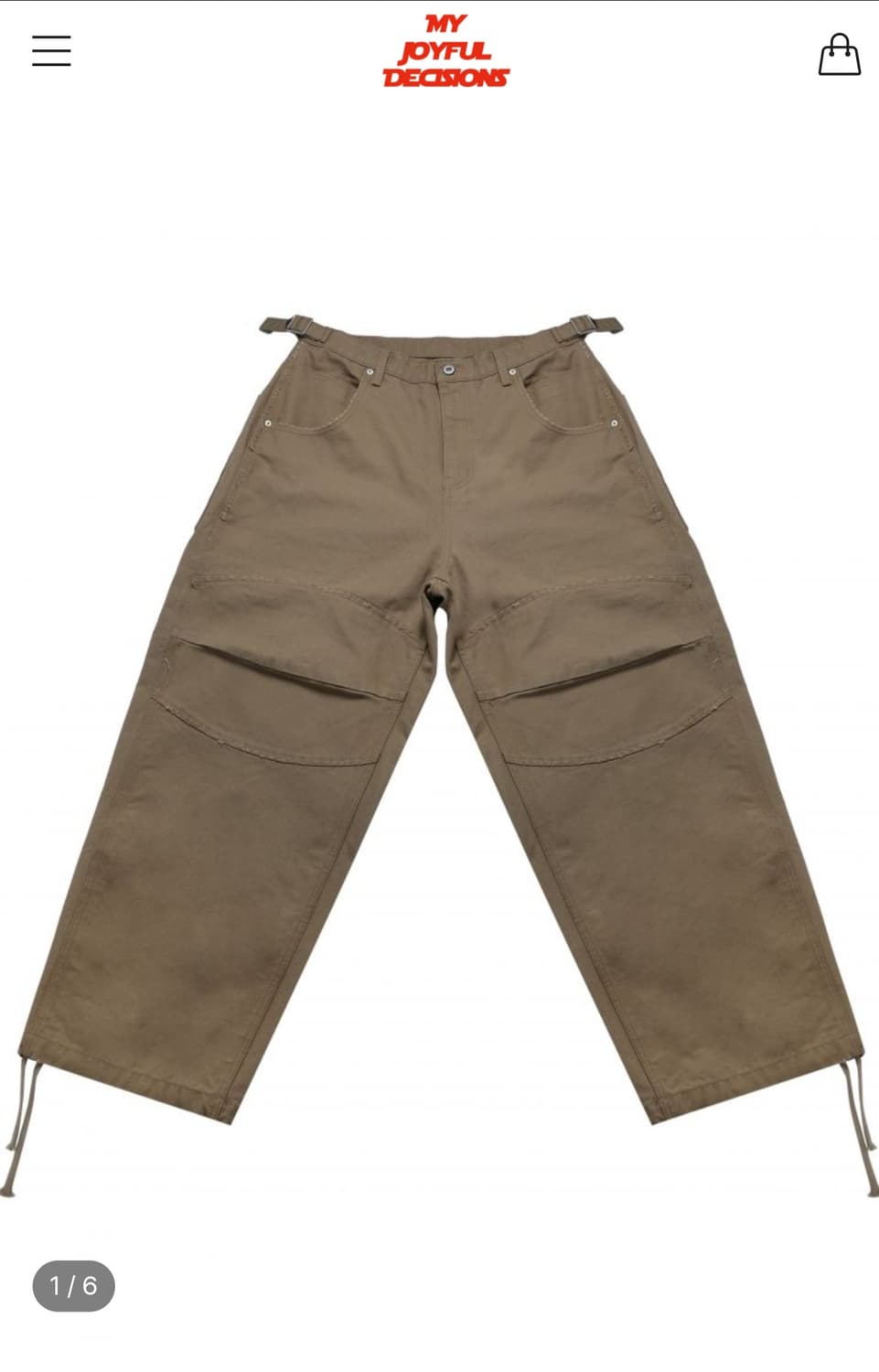 MJD 캔버스 3D 니 팬츠 베이지 L 상품이미지1