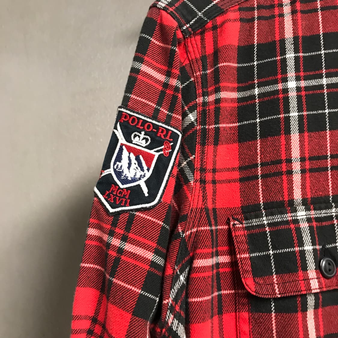 폴로 랄프로렌 패치 체크 셔츠 L 상품이미지4