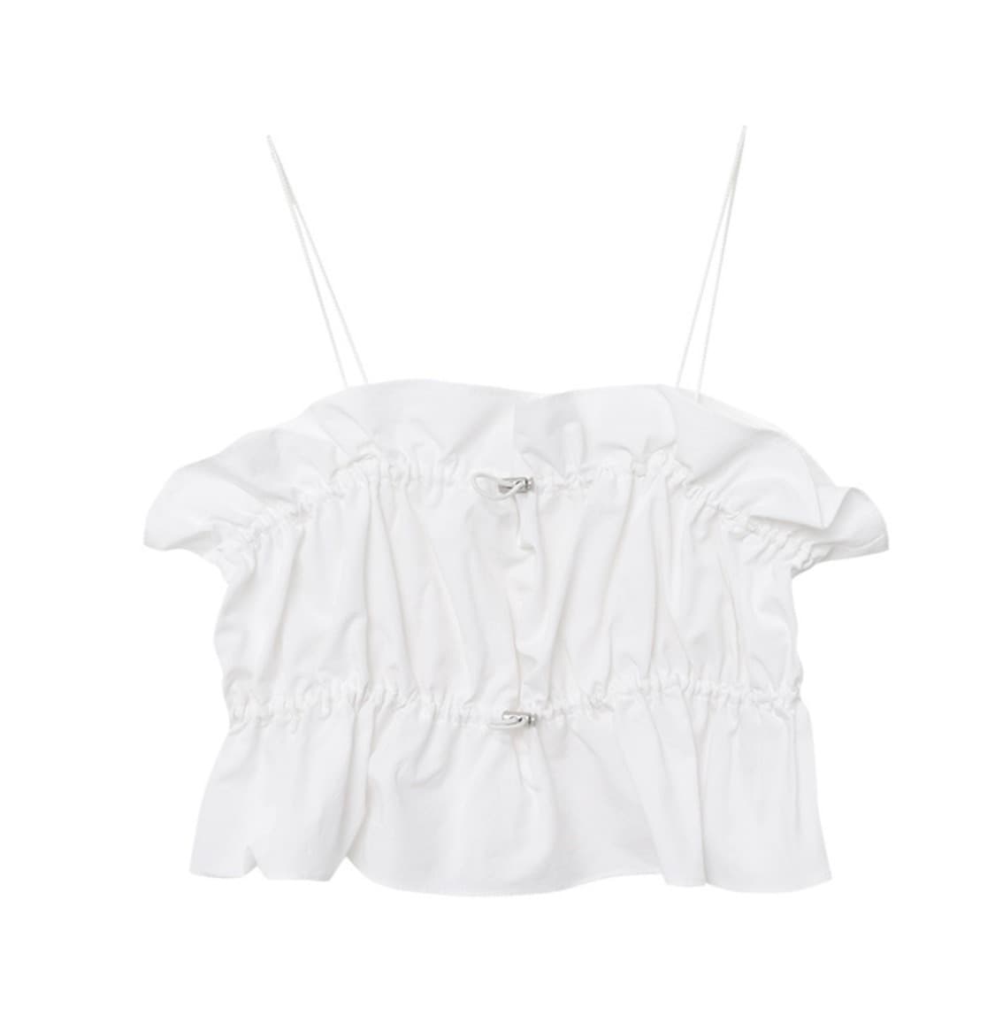 에트몽 화이트 링 스토퍼 슬리브리스 블라우스 상품이미지2