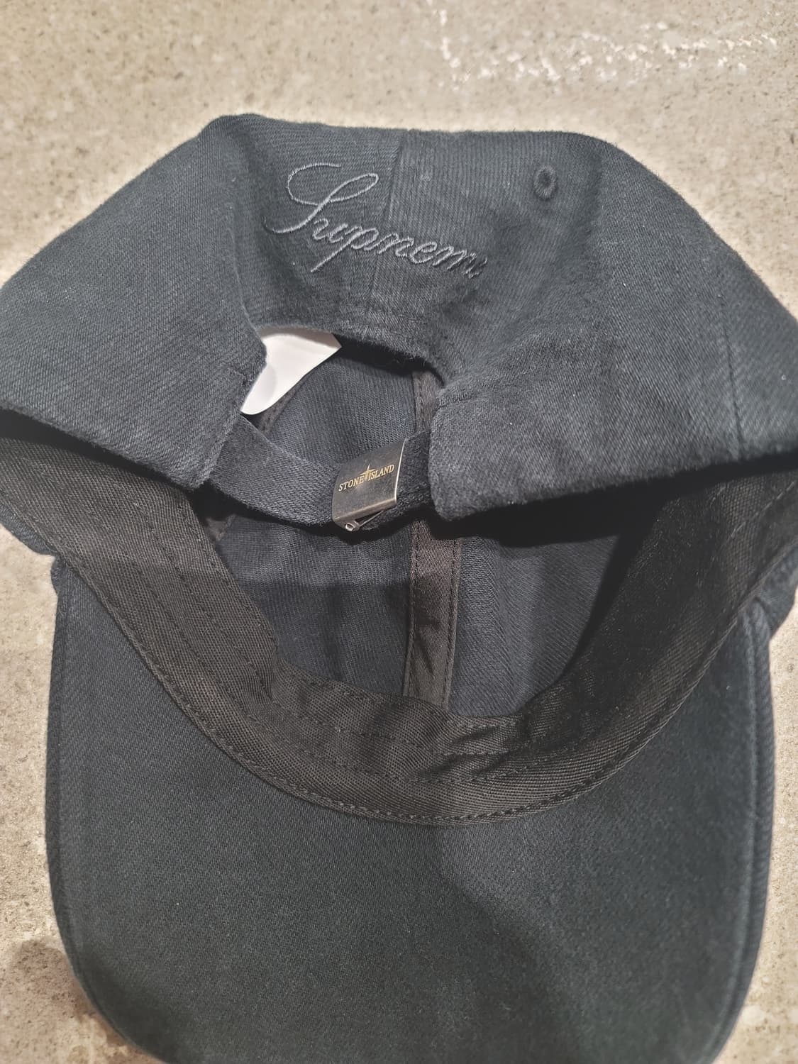 슈프림 x 스톤 아일랜드 데님 6-패널 캡 블랙 - 23FW 상품이미지4