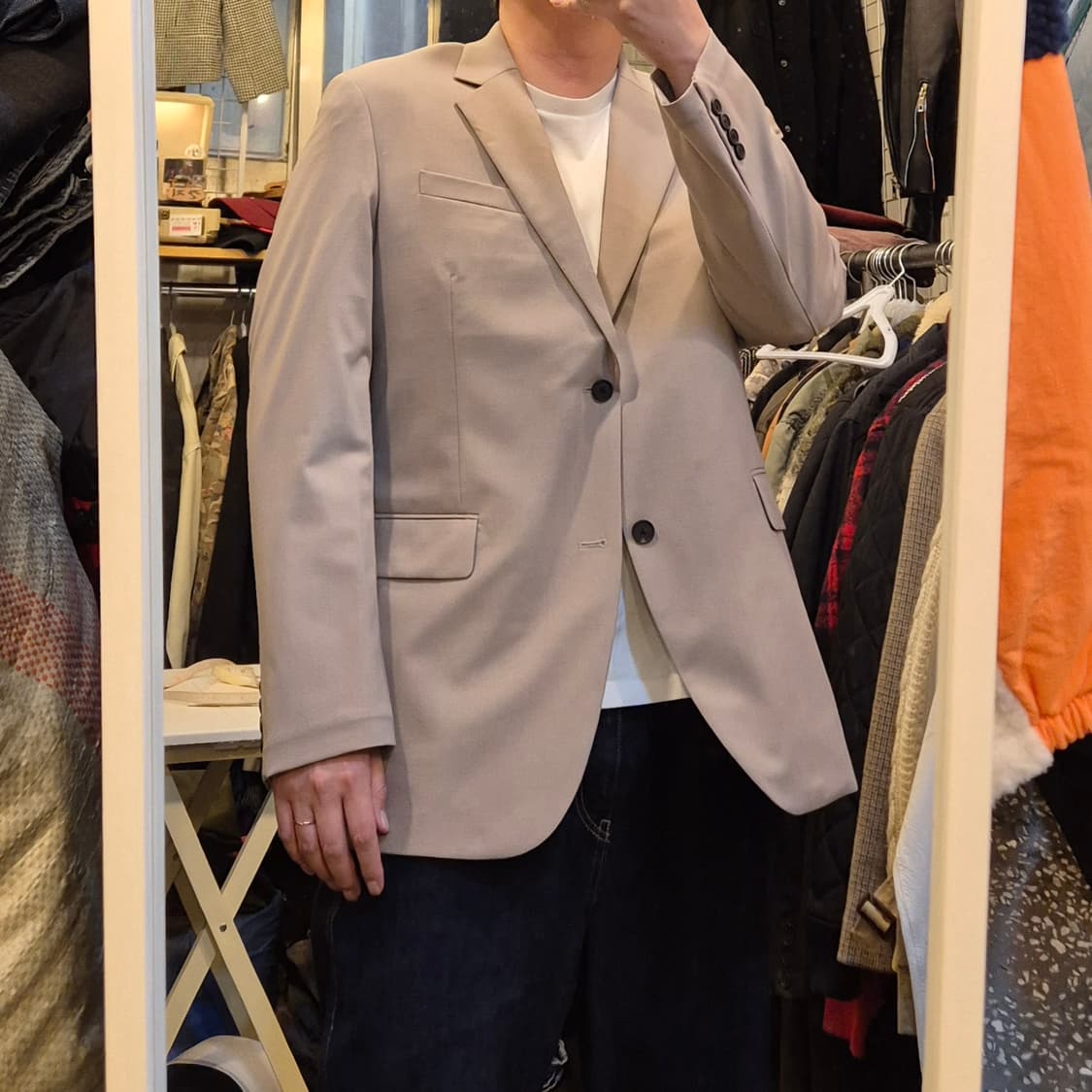 2XL(착샷잇음) 무신사 베이지 린넨 블레이져  상품이미지3