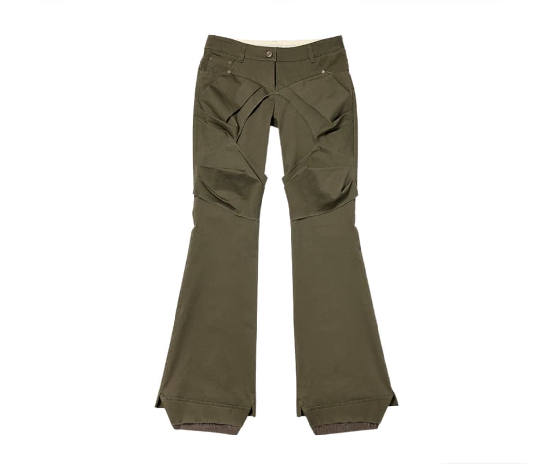 open yy gathered bootscut khaki 상품이미지1