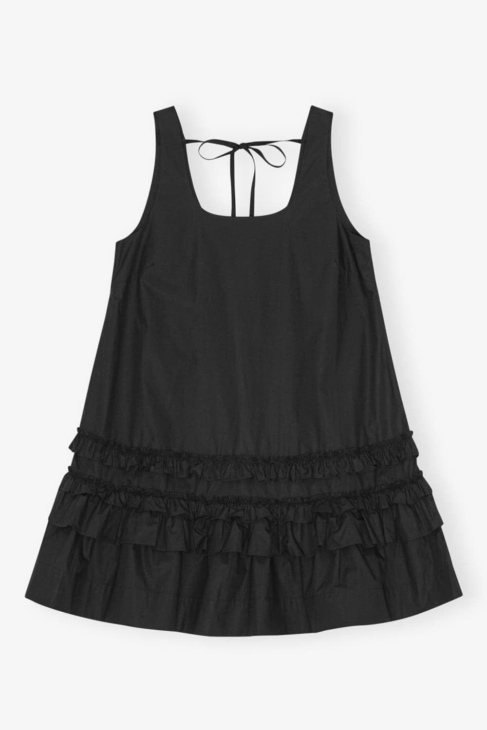 가니 블랙 원피스 Black Cotton Poplin Mini Dress 상품이미지1