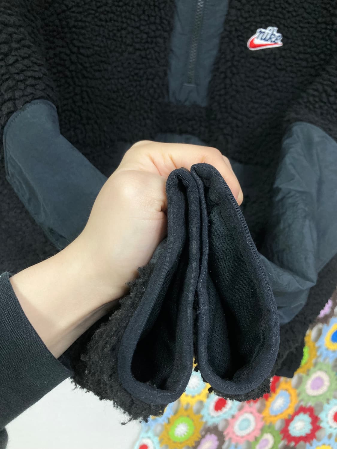 나이키 헤리티지 쉐르파 뽀글이 플리스 반집업 아노락 _ 블랙 상품이미지6