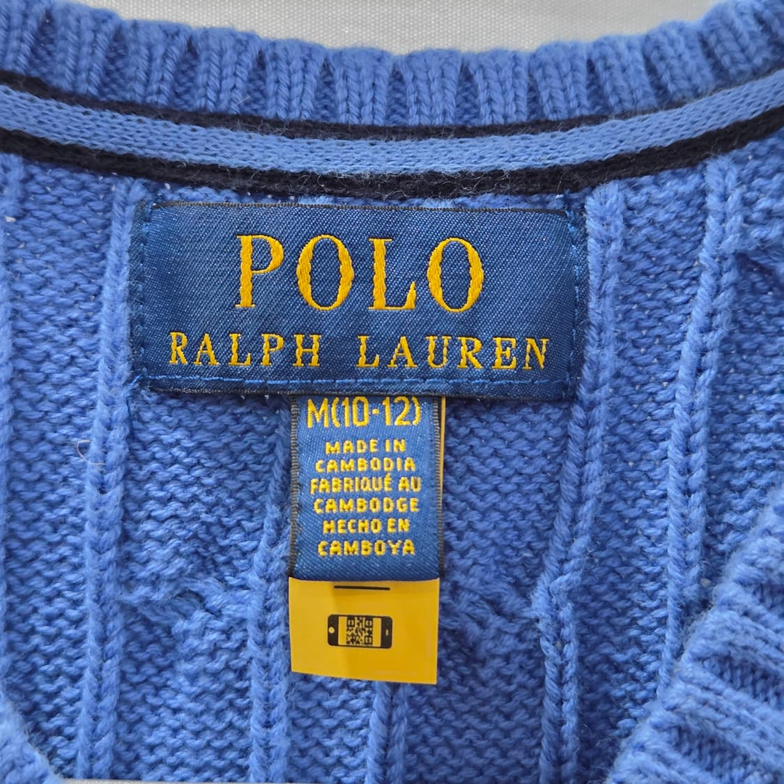 폴로랄프로렌 키즈 케이블 니트 베스트 스카이블루 M/10/12 상품이미지3