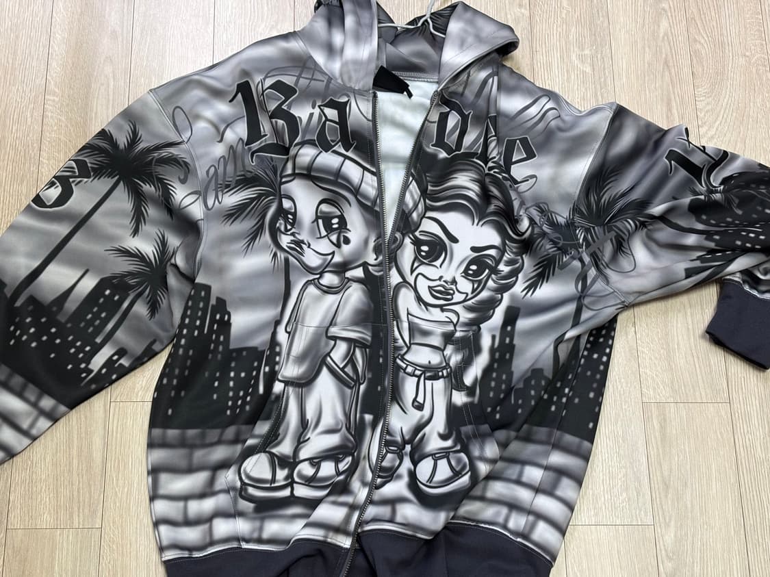 배디 후드집업Chicano Love Zip Hoodie Black 상품이미지1