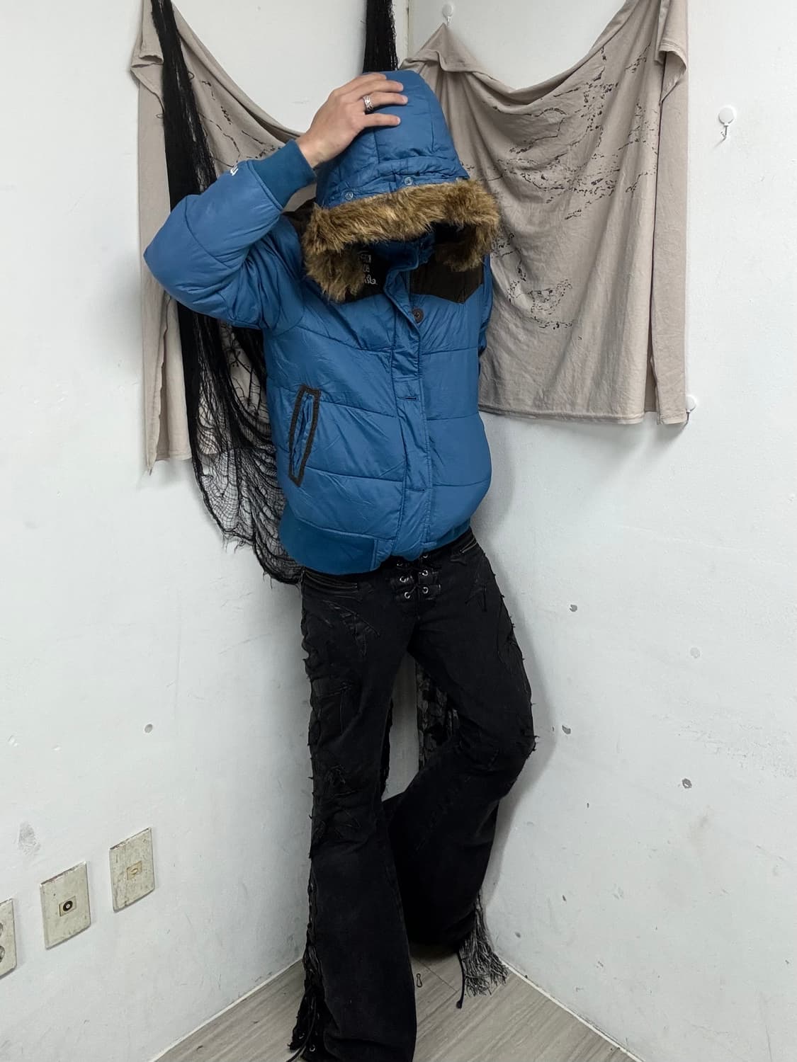 [TC SURF] Y2k Mood Blue Fur Padding 상품이미지2