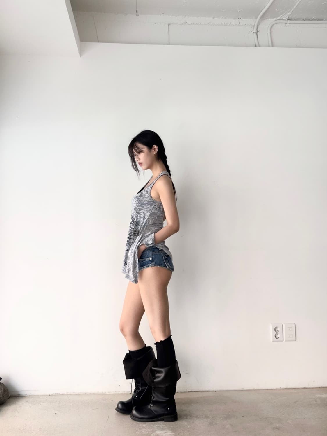 Asymmetric print pattern sleeveless 상품이미지6