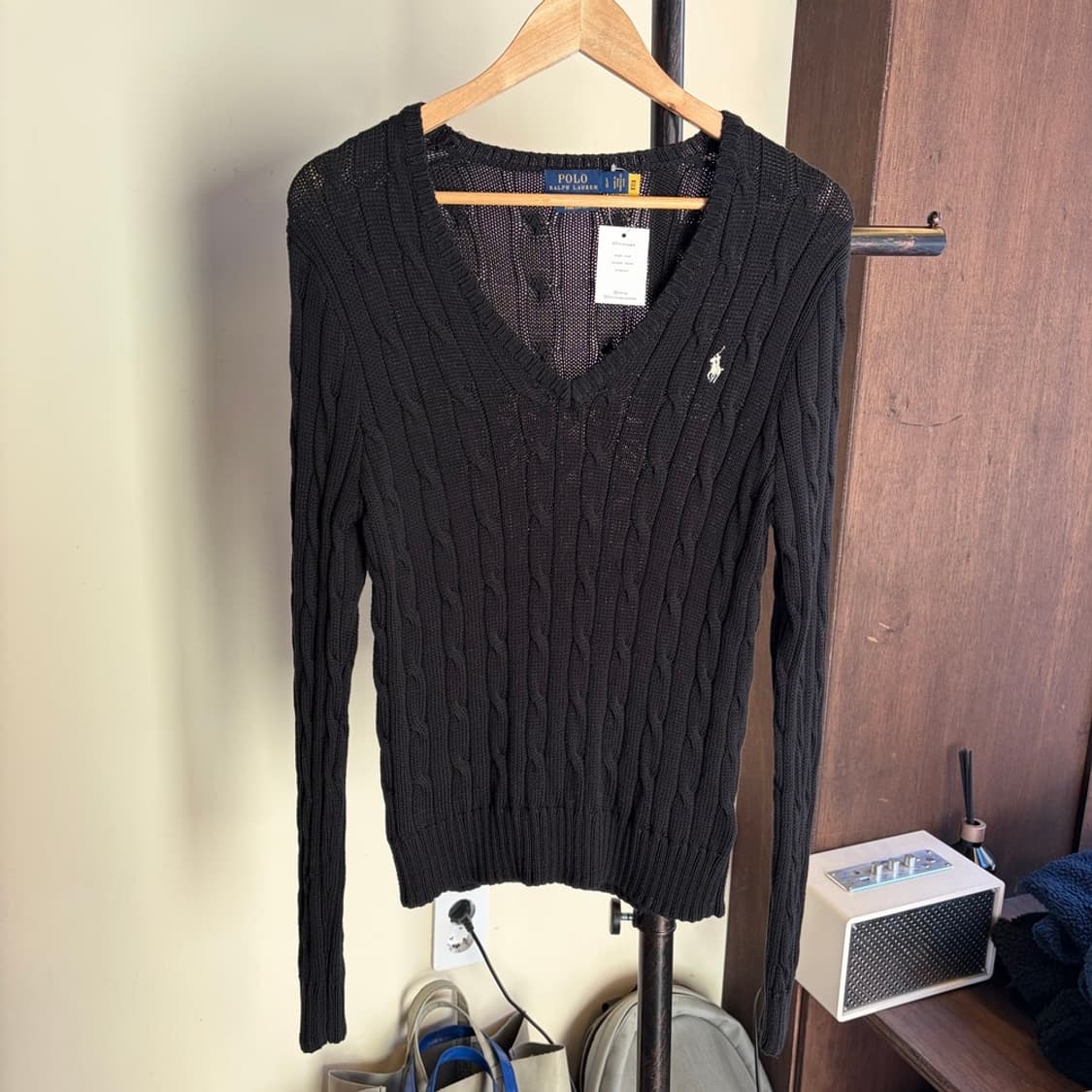 15407 - 폴로 랄프로렌 블랙 케이블 브이넥 니트 상품이미지2