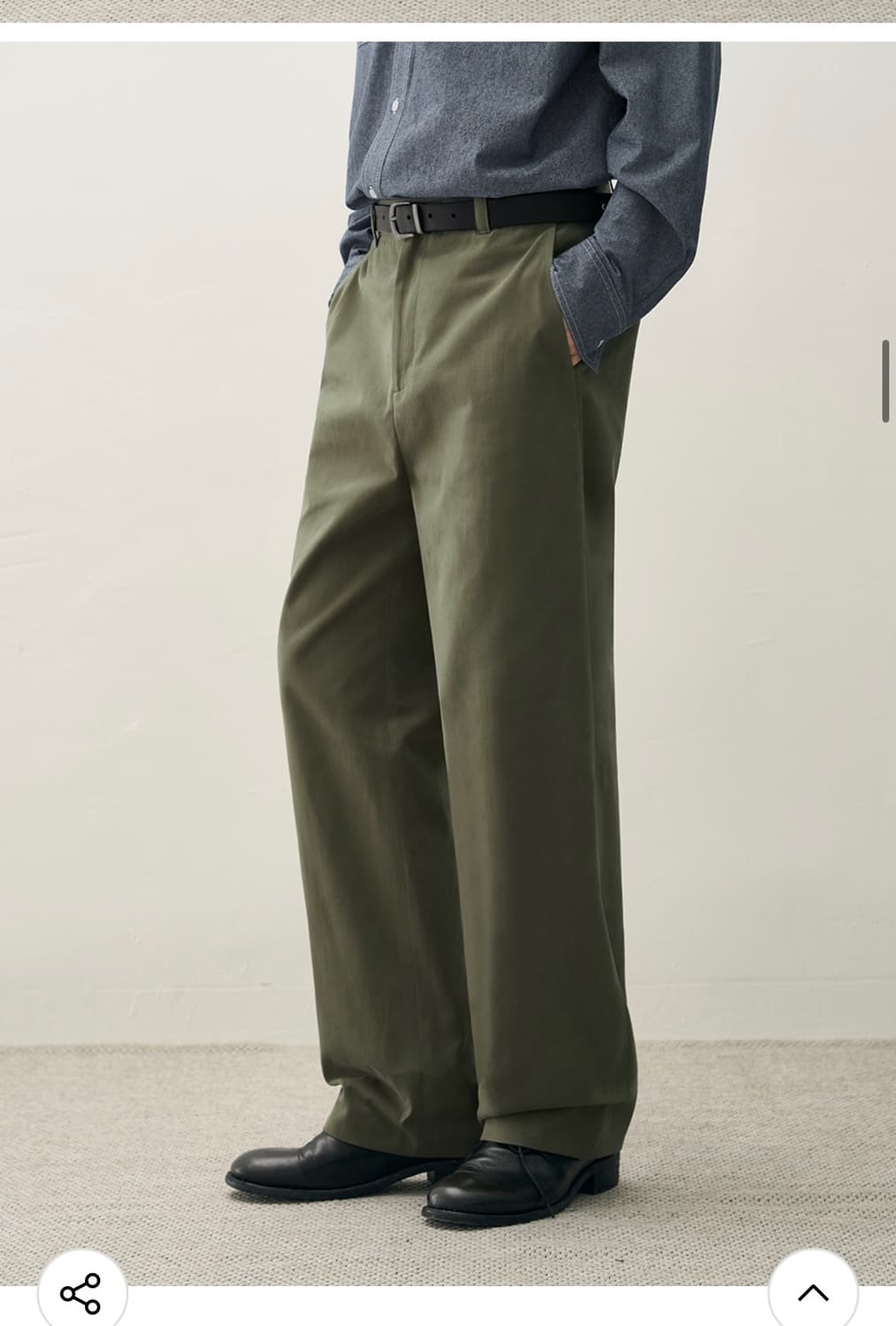 (새상품)(L)[패션플래닛X드로우핏] 세미 와이드 치노 팬츠 KHAKI 상품이미지5