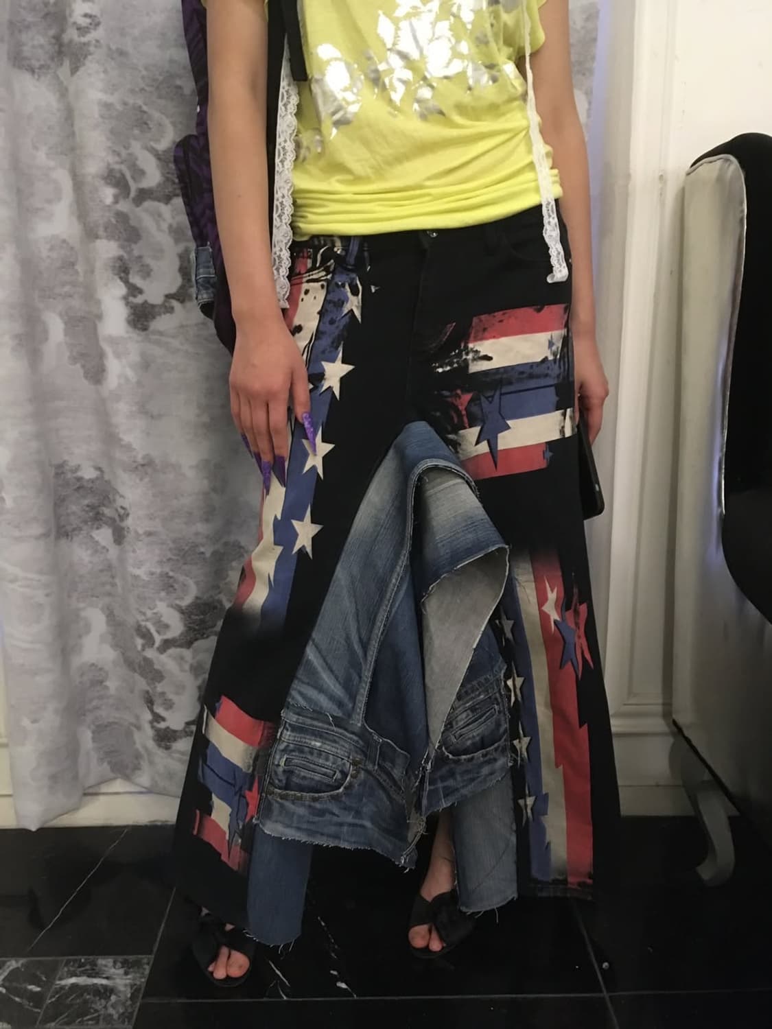 UK denim skirt 상품이미지1