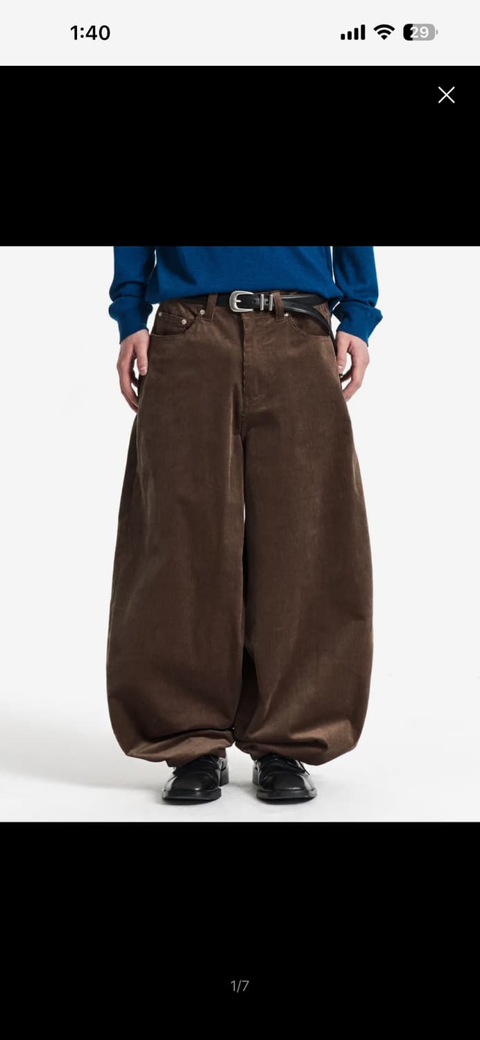 기철 코듀로이 벌룬팬츠 브라운 M 상품이미지1