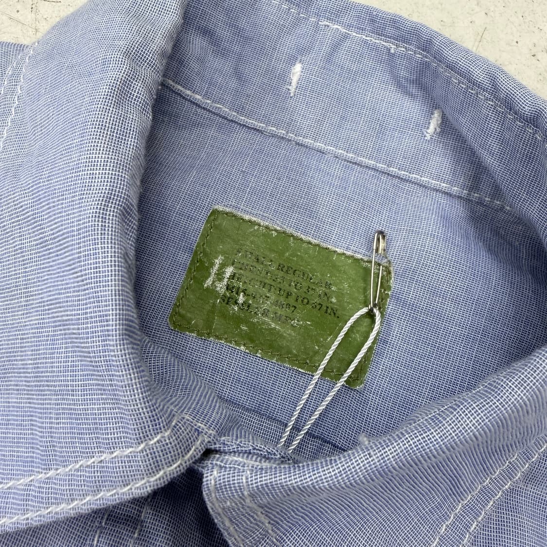 US Air Force OG 미공군 빈티지 샴브레이 반팔셔츠 S 상품이미지6