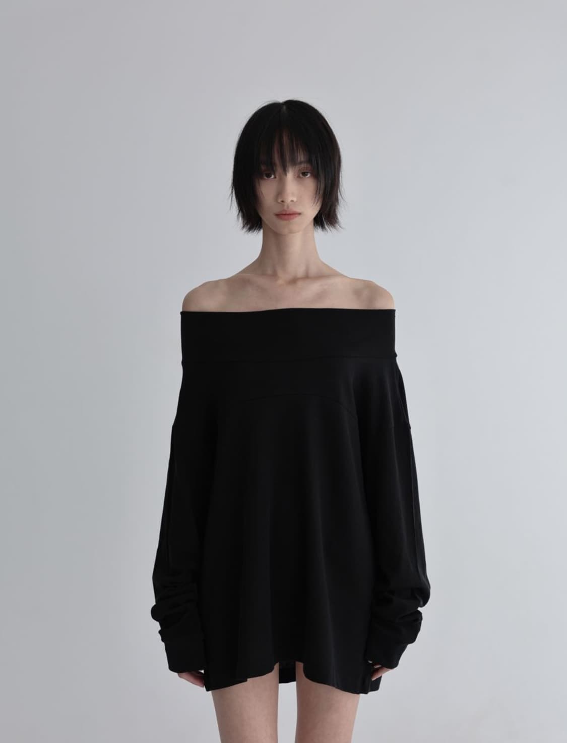 AMORSHAEE 아모르사이 Line Sweat shirt - black 상품이미지3