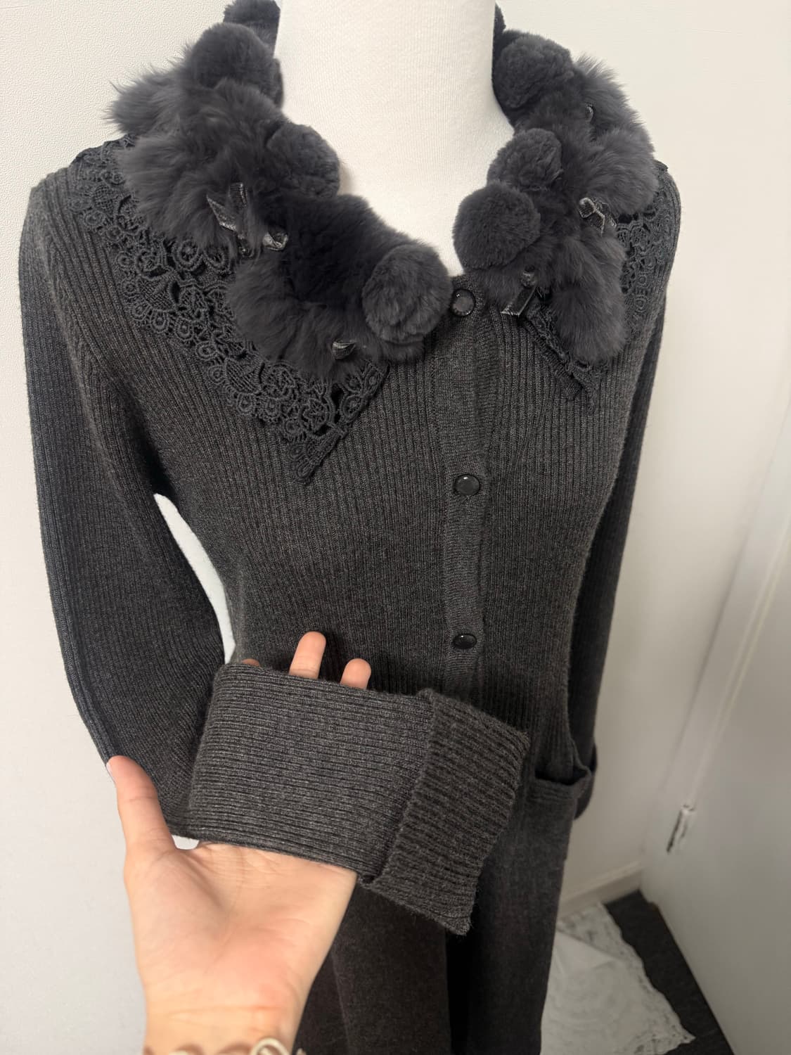 폼폼 러블리 원피스 차콜그레이 상품이미지5