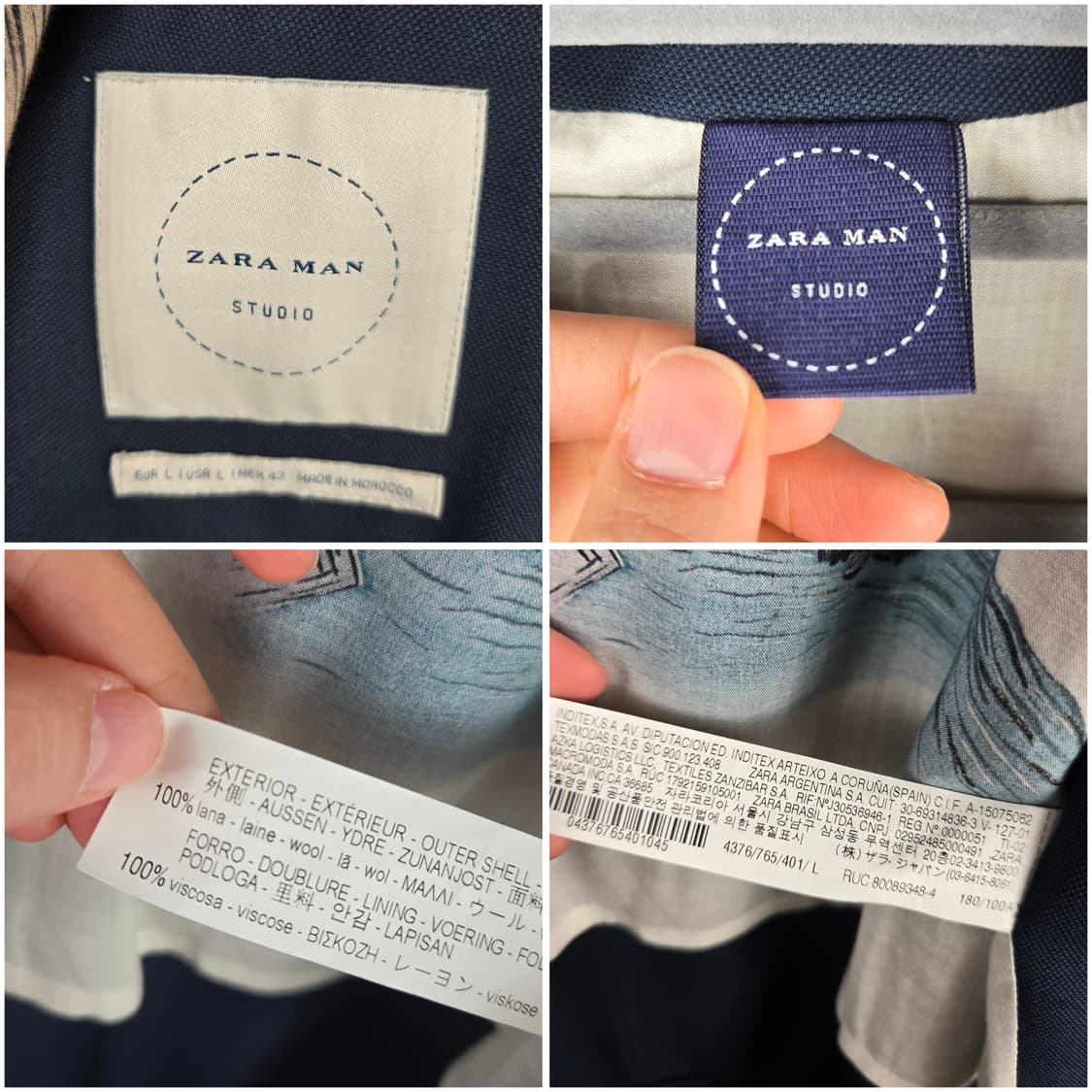 [무료배송]자라 L 남성 롱 트렌치코트 맥코트 코트 네이비 옴므 상품이미지10