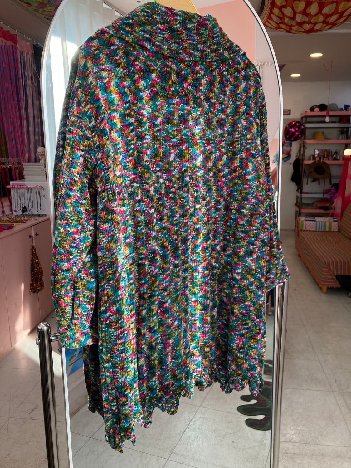 빈티지 컬러 믹스 미디 코트 상품이미지5