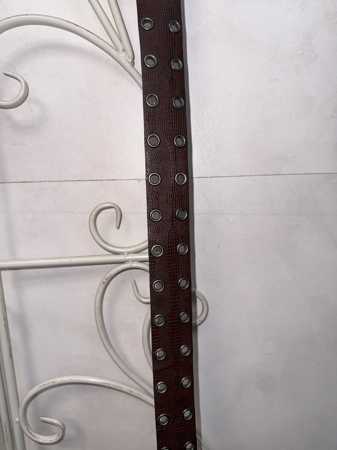 Brown cubic flower buckle punching belt 상품이미지5