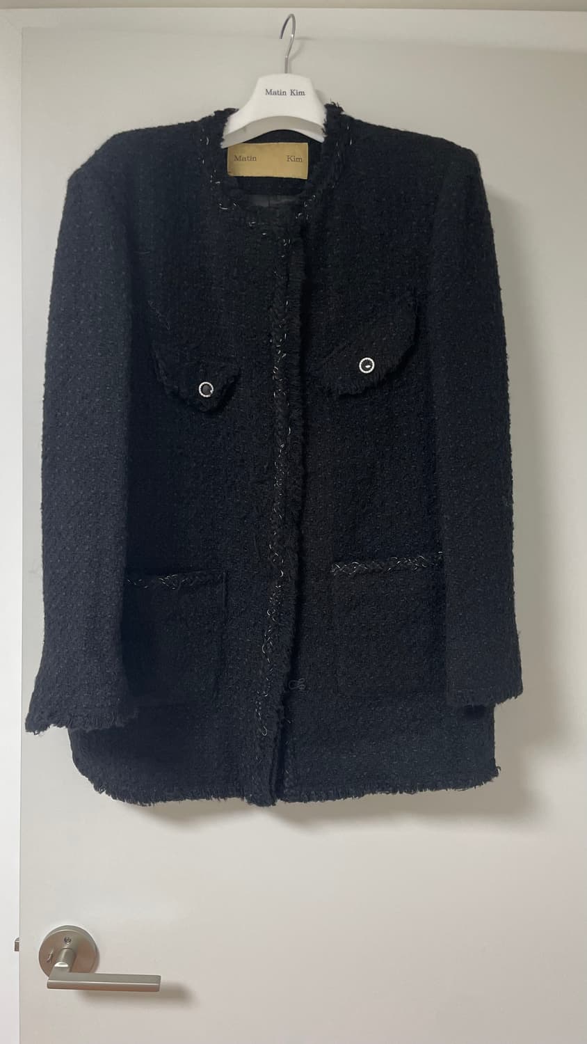 마땡킴 트위드 자켓 블랙 오버핏 상품이미지4