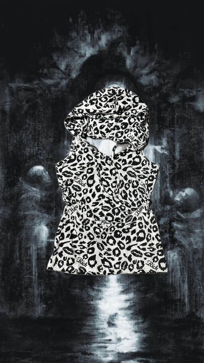 Gyaru y2k 갸루 입술 레오파드 나시 상품이미지1