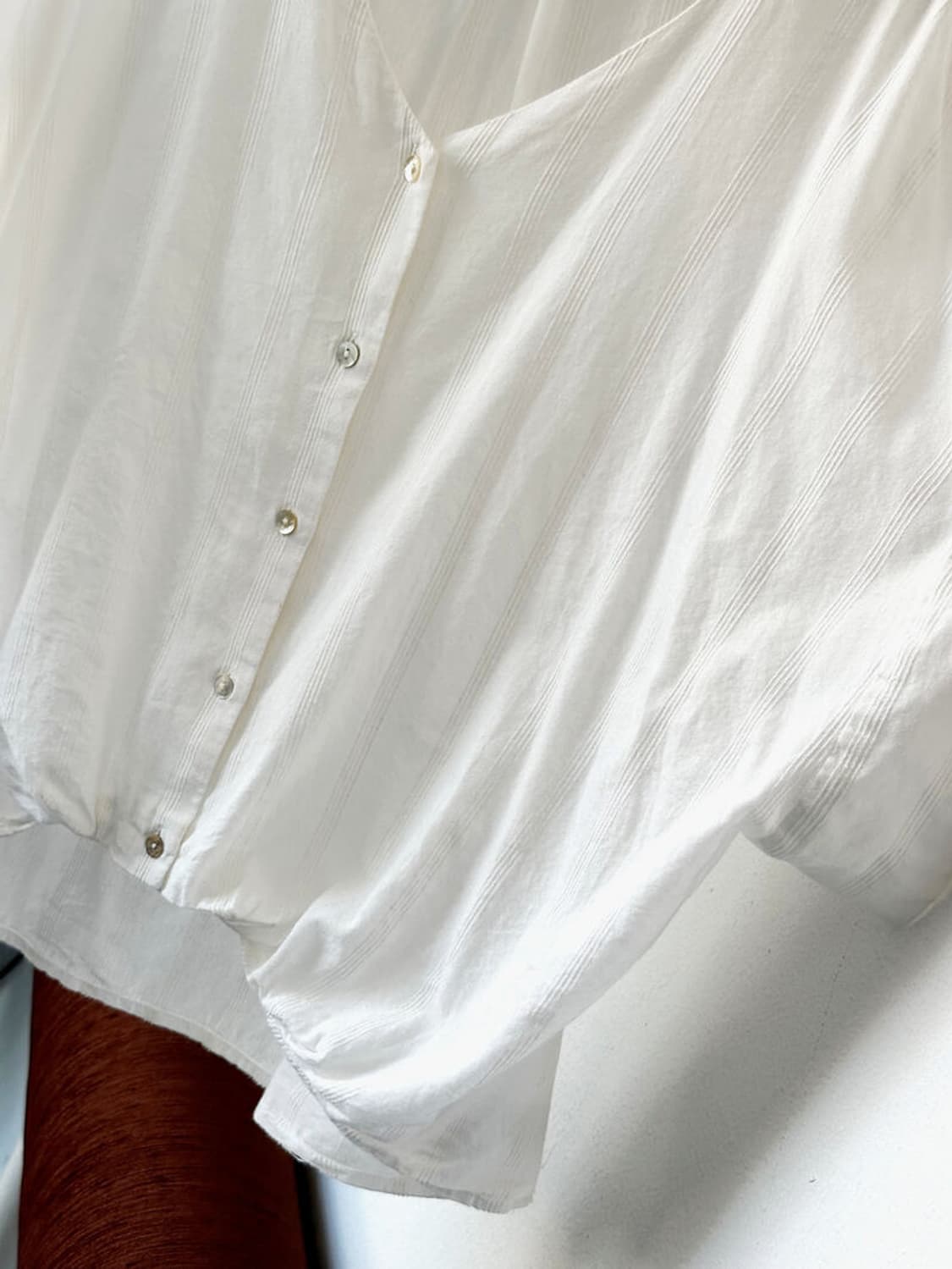 Wide design jacquard fabric shirt top 상품이미지5