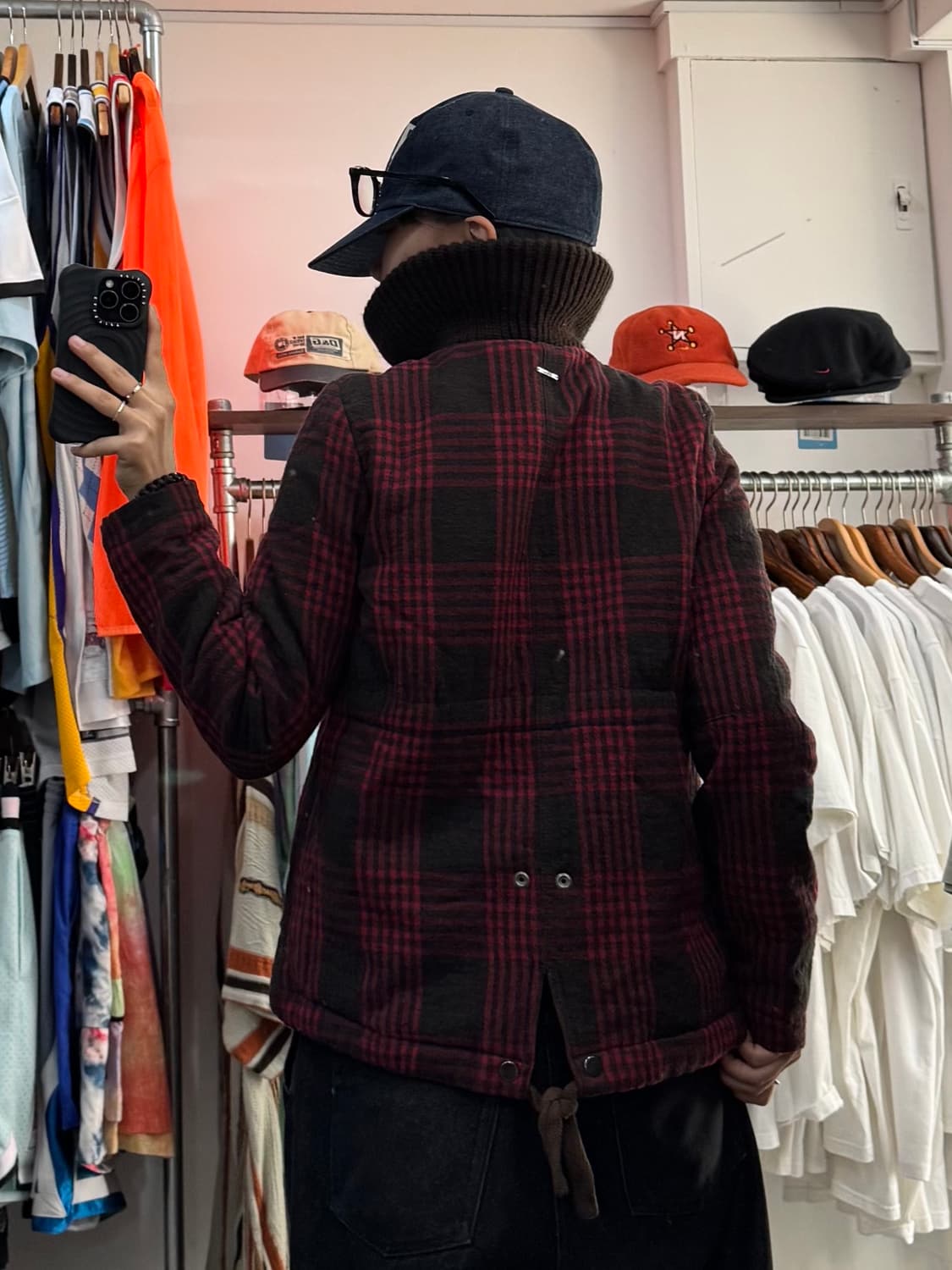 00s 디젤 롱카라 타탄체크 자켓 상품이미지9