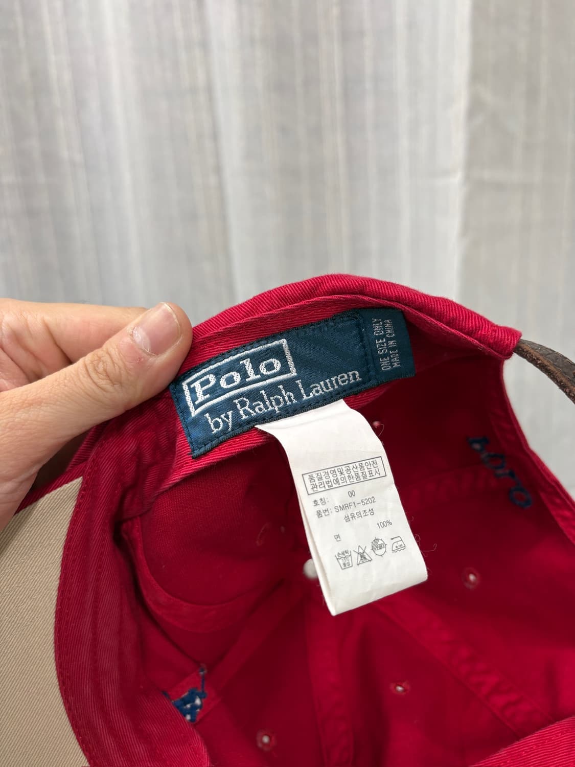 Polo 폴로 랄프로렌 빈티지 가죽 스트랩 볼캡 모자  상품이미지4