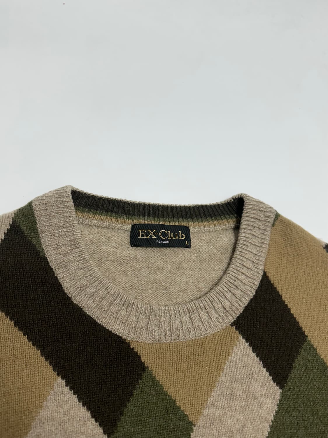 EX-Club 패턴 울 니트 상품이미지5