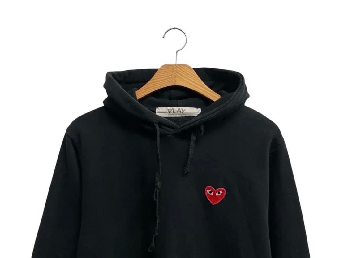 꼼데가르송 블랙 기모 후드티 S 상품이미지2