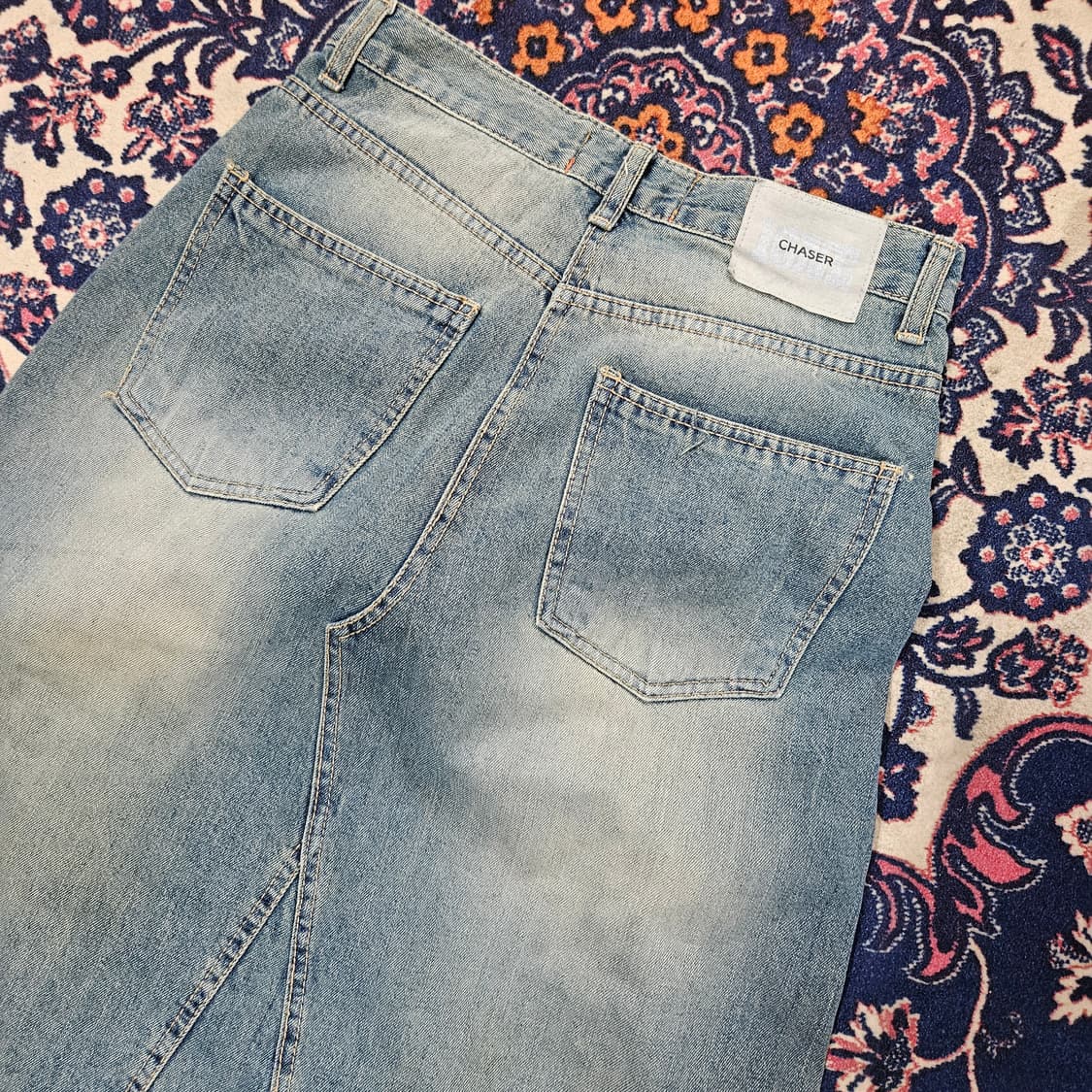 CHASER 90's Vintage 데님 롱 스커트 상품이미지3