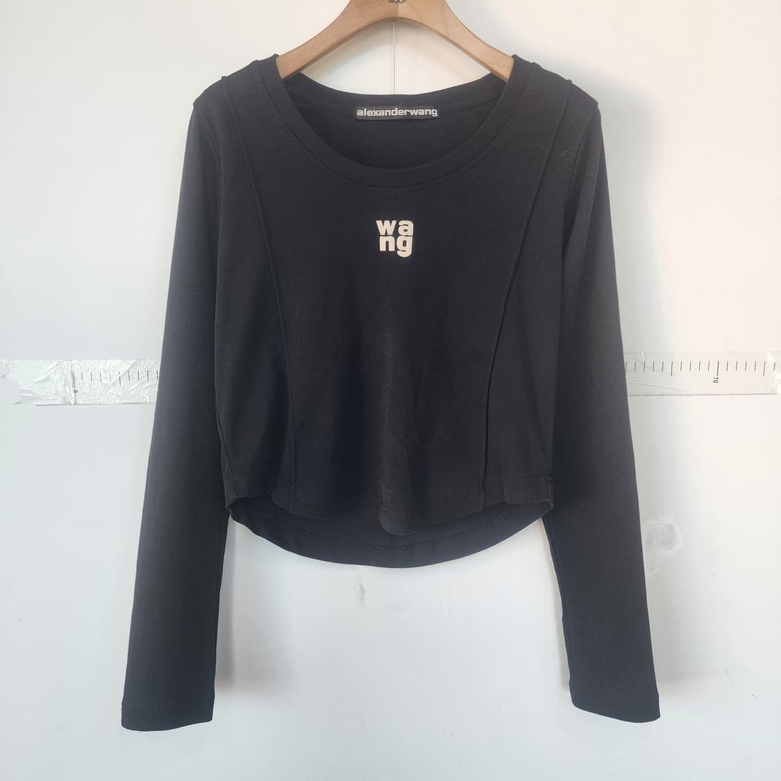 알렉산더왕 블랙 크롭 긴팔 티셔츠 상품이미지1