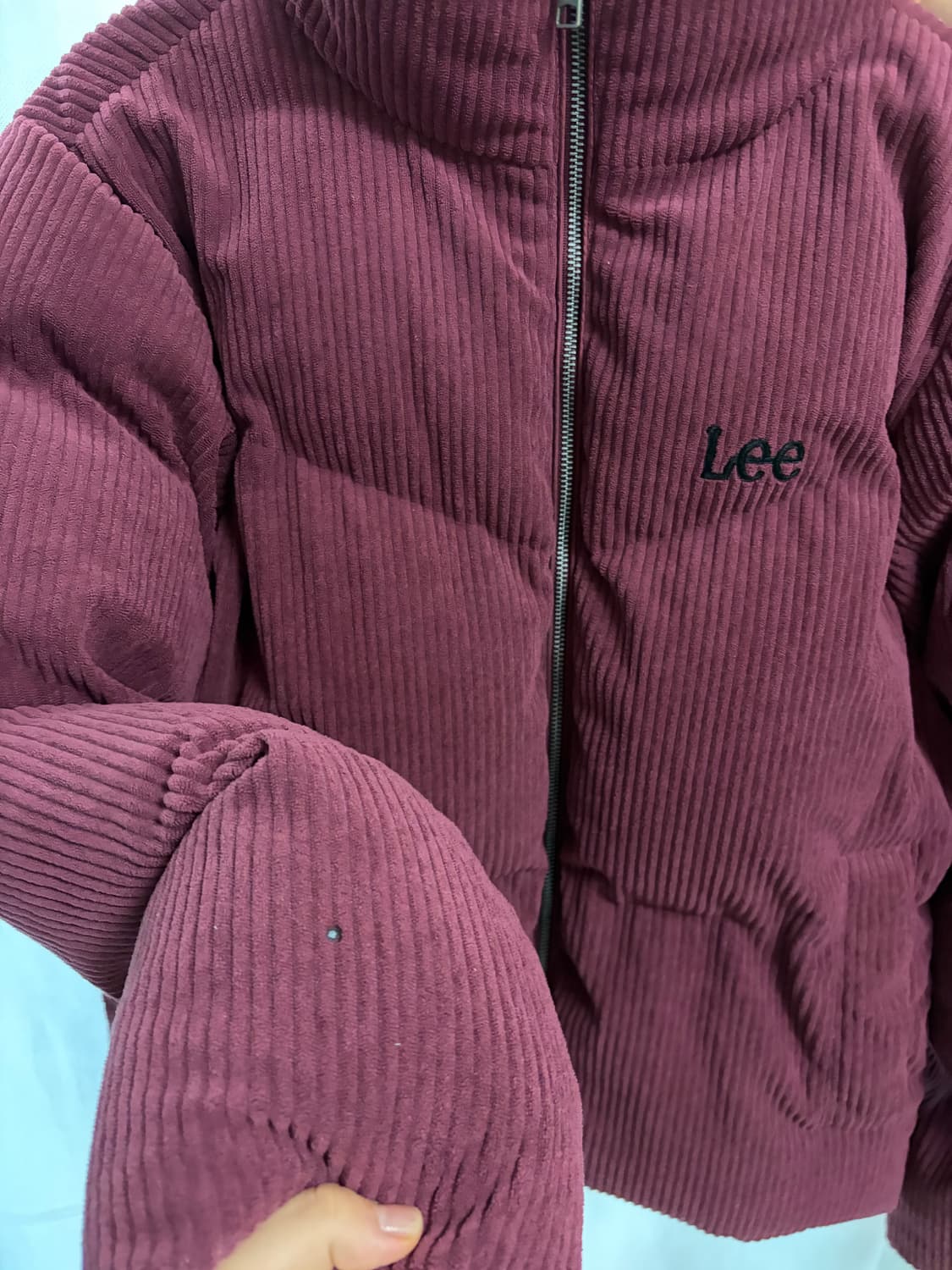 Lee 코튼 버건디 숏패딩 상품이미지2