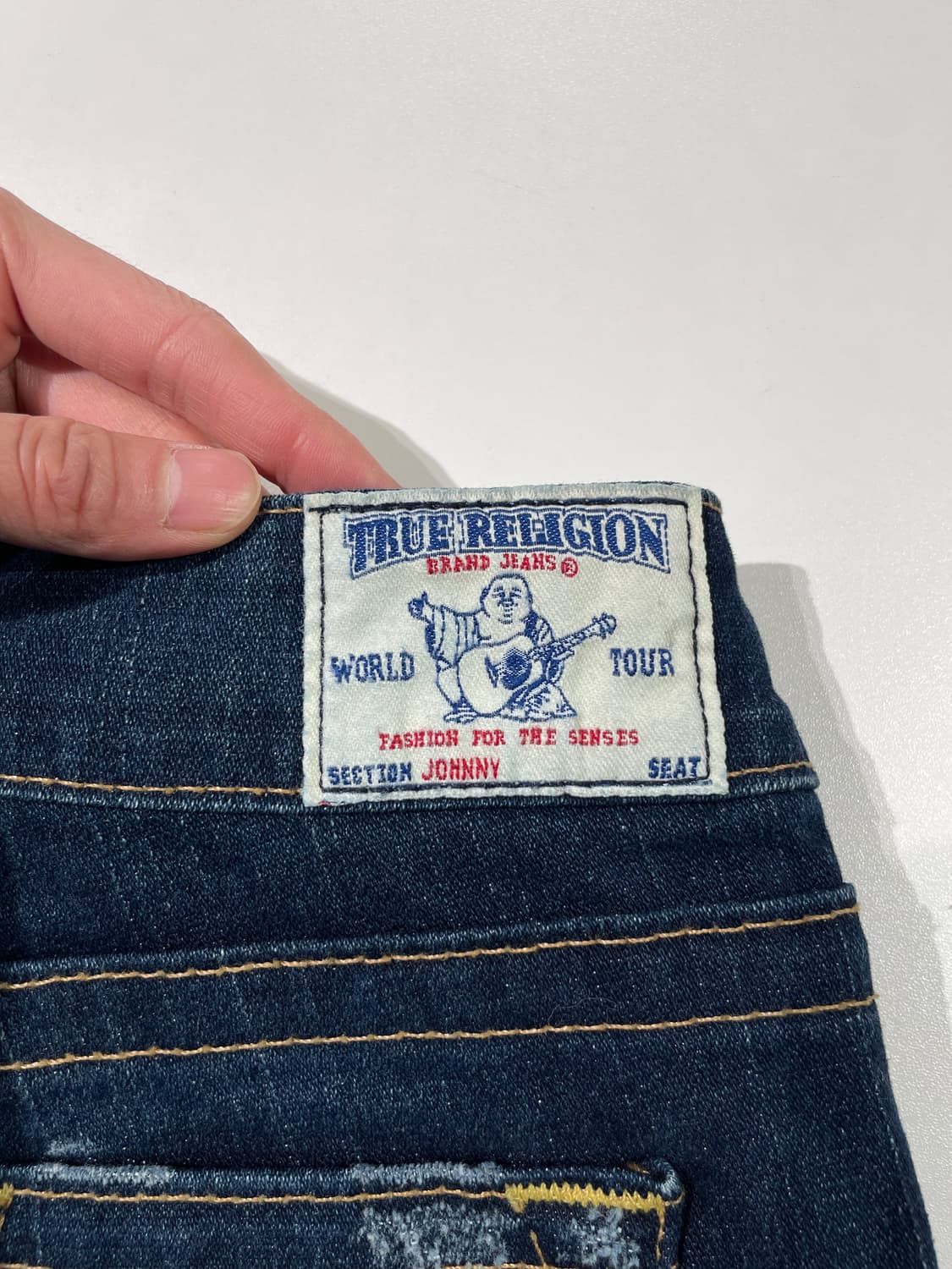 트루 릴리전 조니 진청 데미지 워싱 로우 라이즈 데님 팬츠 상품이미지10