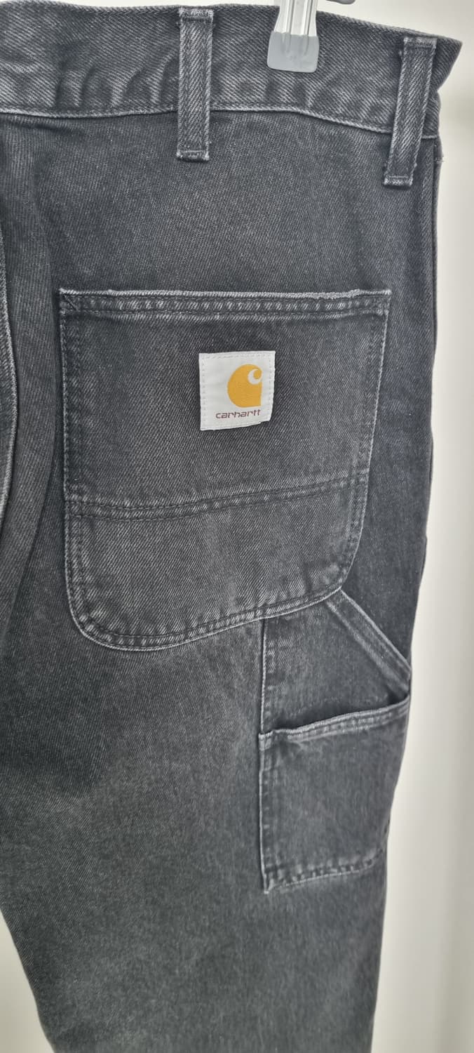 칼하트WIP 더블 니 팬츠 스미스 블랙 스톤 워시드 W32L32 상품이미지3