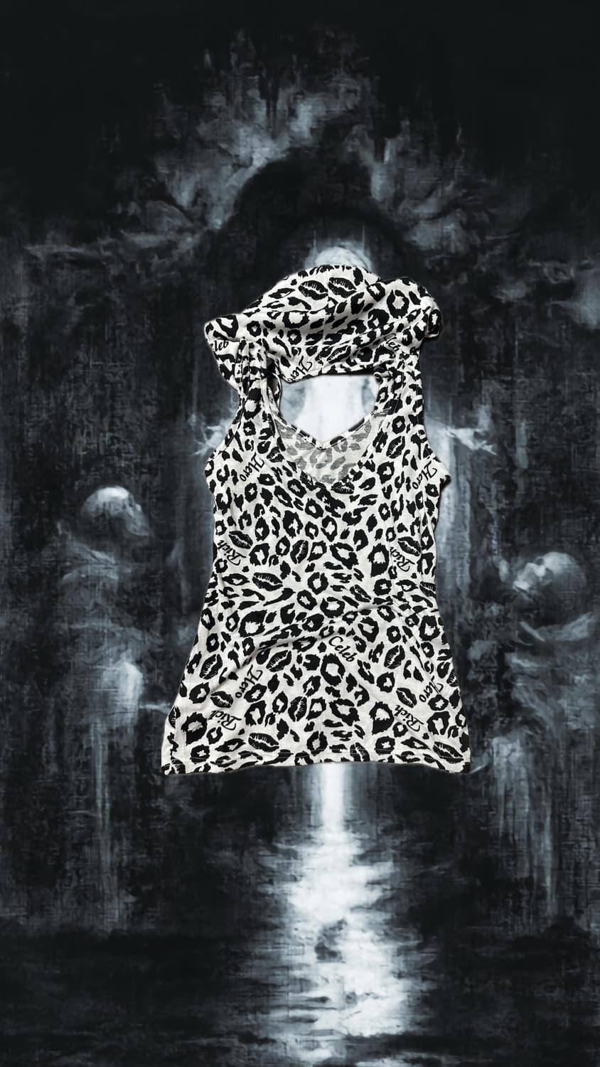 Gyaru y2k 갸루 입술 레오파드 나시 상품이미지2