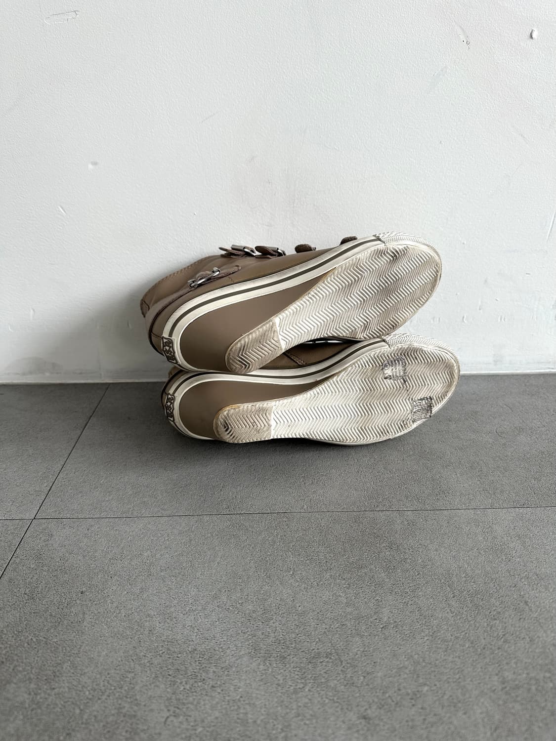 Ash 베이지 버클 레더 웨지 스니커즈 상품이미지7