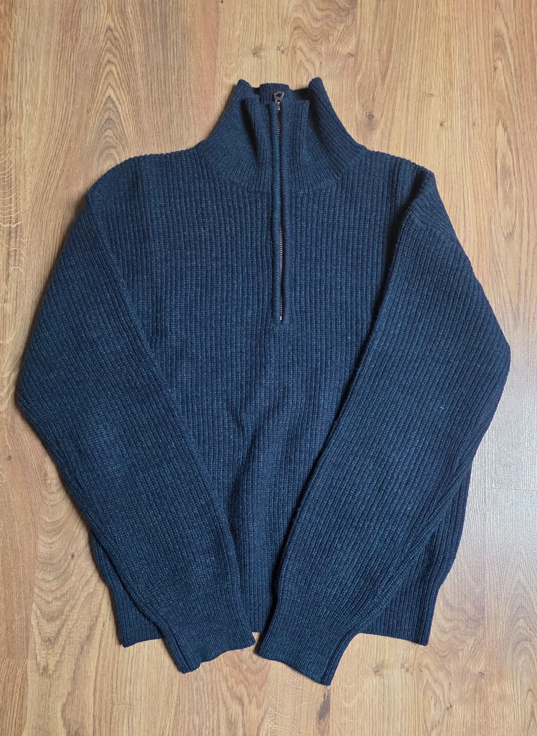 토니웩 캐시미어 트위스티드 얀 하프집업 니트 다크그린 L 상품이미지2