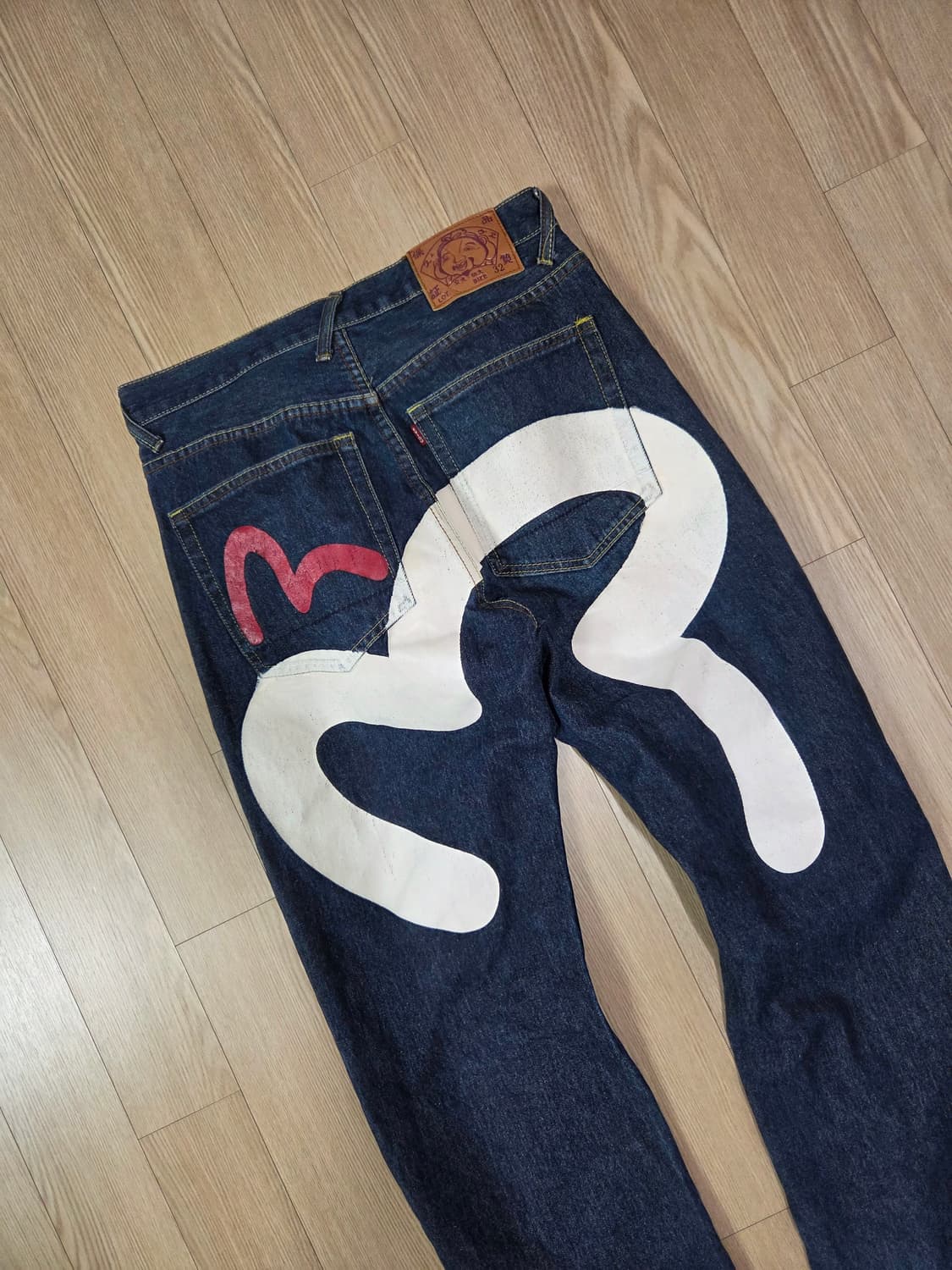 에비수 빅 플라워 셀비지 데님 팬츠 상품이미지1