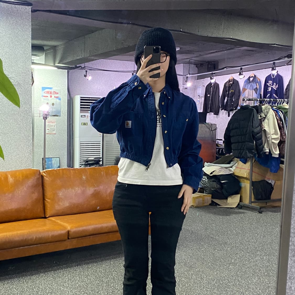 칼하트 로고 리메이크 크롭 셔츠 B3197 상품이미지1