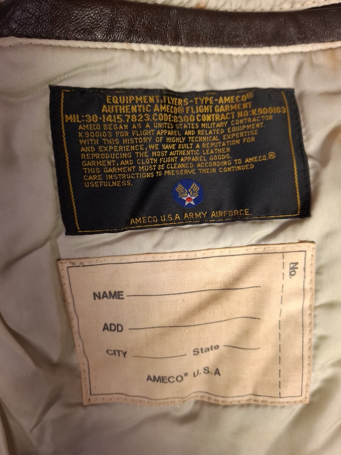 새제품급 오리지날 90's 아메코 미해군 G-1 리얼레더 항공 자켓 상품이미지4