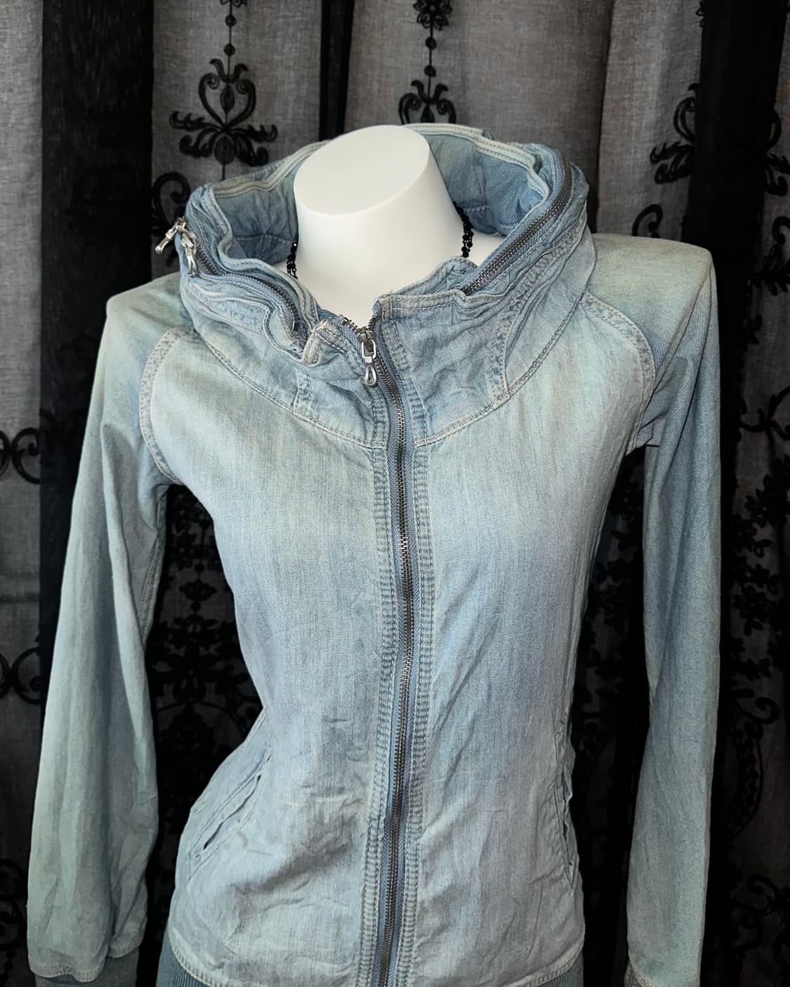 Denim Two-Way Hooded Zip-Up 상품이미지2