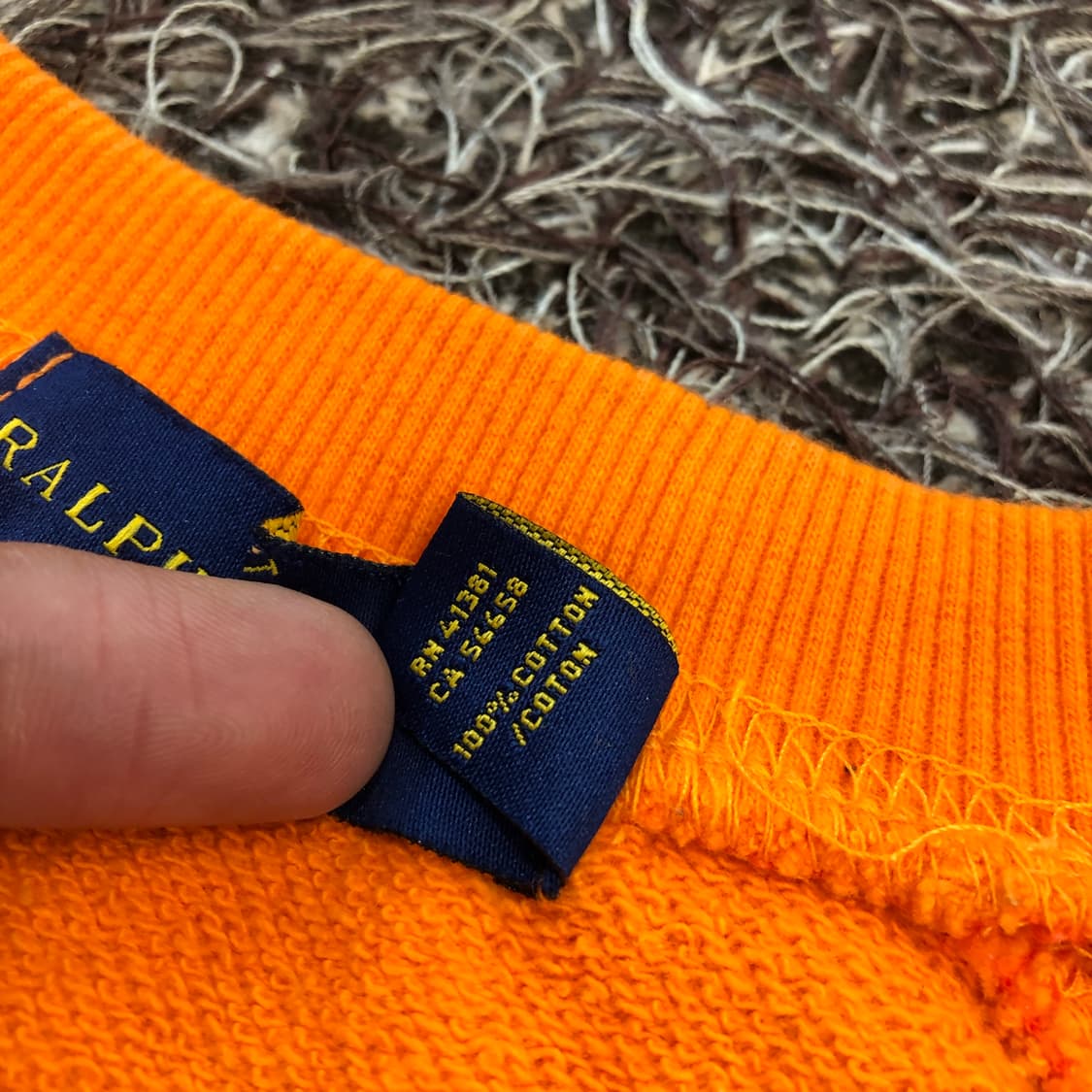 폴로 랄프로렌 오렌지 맨투맨 티셔츠 상품이미지5