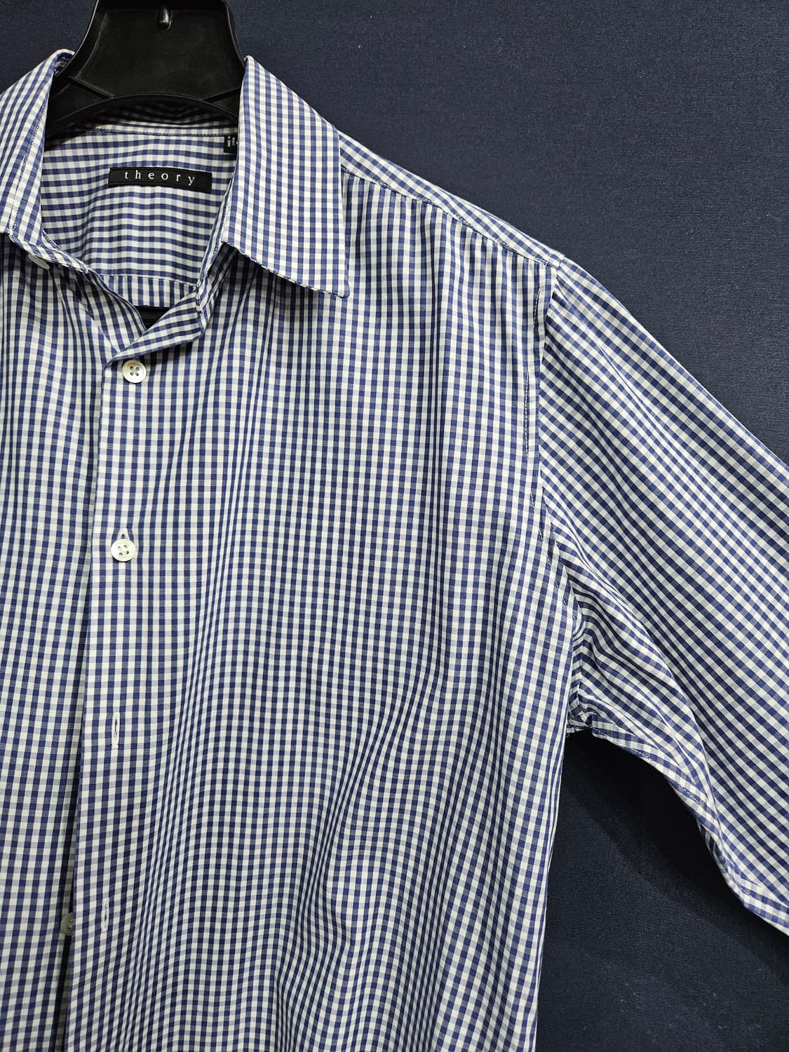 띠어리 체크 남성 100 긴팔셔츠  상품이미지4