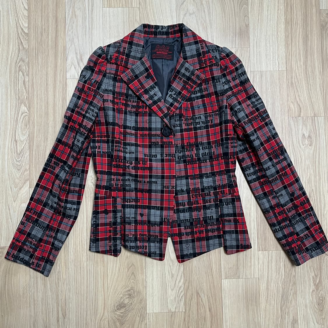 BA-TSU CLUB 체크 프린팅 자켓 로리타 펑크 헤이세이 레트로 상품이미지1