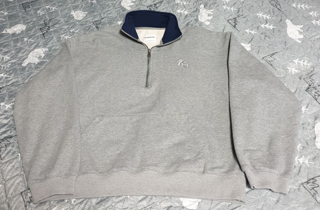 디미트리블랙 올시즌 ASI 하프짚업 맨투맨 다크멜란지 (3) 상품이미지1