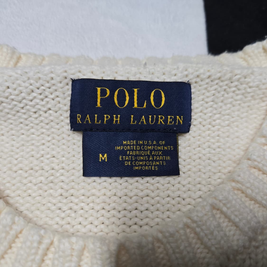 M 폴로랄프로렌 성조기 니트 크림 made in usa  상품이미지3