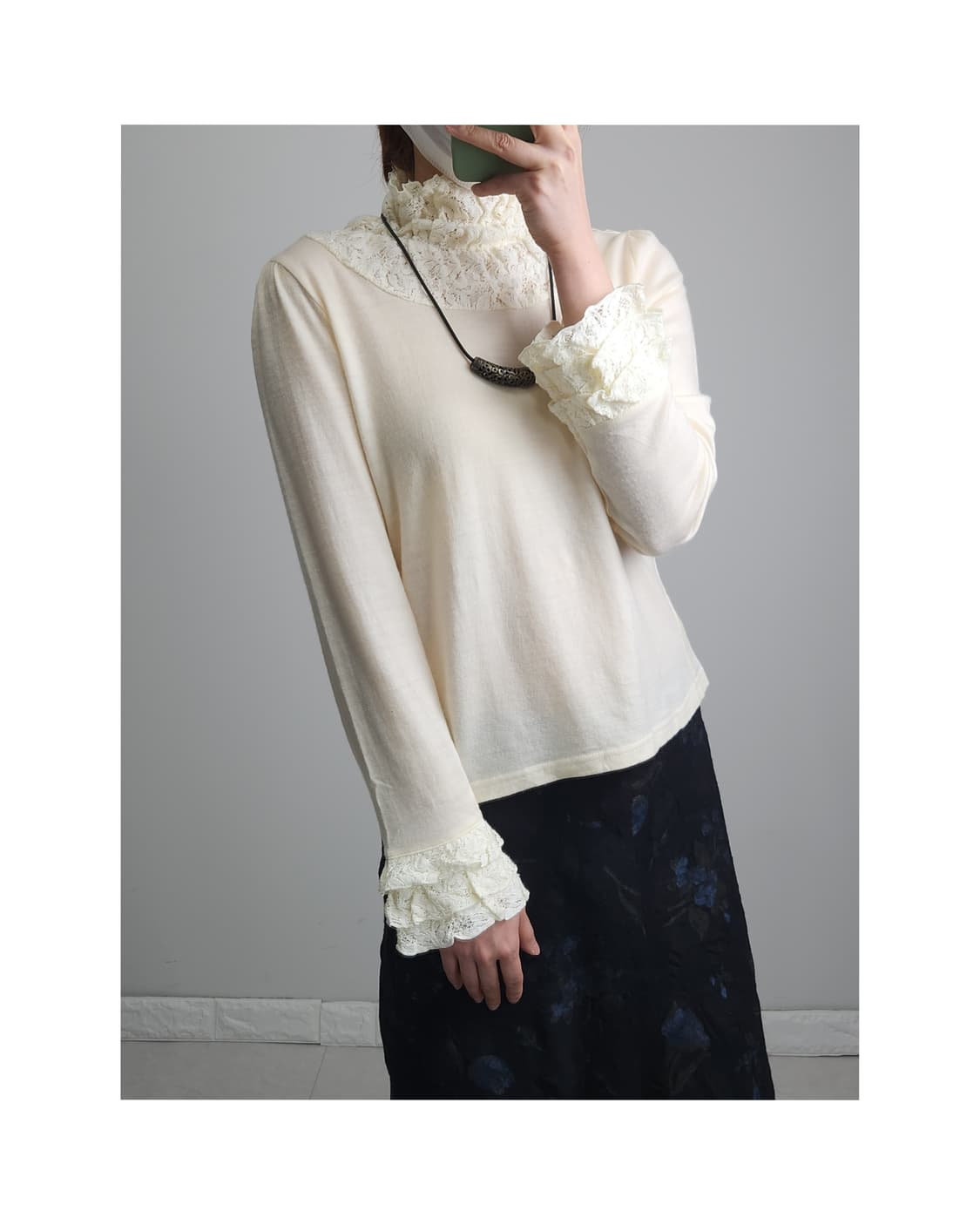 레이스 프릴 니트 상품이미지1