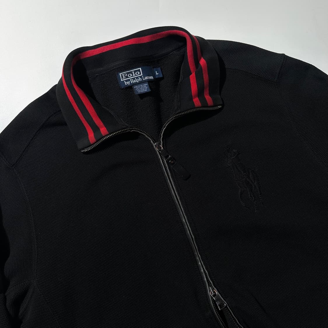 폴로 랄프로렌 빅포니 레더 트림 엘보패치 집업 니트 가디건 상품이미지4